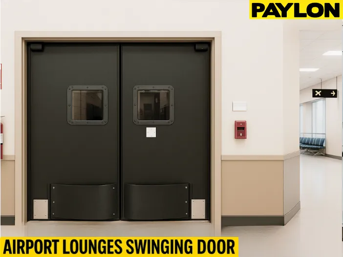 Airport Lounges and Staff Access Doors Durable Swinging Doors for High-Traffic Use Airport Lounges and Staff Access Doors Durable Swinging Doors for High-Traffic Use with double-action design, vision panels, and reinforced bumpers