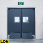Factory break room double doors from the PE-Series line offering insulated performance and clean design