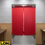 Gray PE-Series swinging doors in a professional kitchen, showing smooth two-way swing operation Gray PE-Series swinging doors in a professional kitchen, showing smooth two-way swing operation