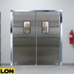 PE-630SS Aluminum Sheet Doors in warehouse storage area