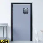 Paylon single aluminum swinging door for compact restaurant or service entry area