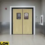 Woodgrain Banquet Hall Swinging Door – Light woodgrain Banquet Hall Swinging Door with clear vision panels in a banquet hall back corridor Woodgrain Banquet Hall Swinging Door – Light woodgrain Banquet Hall Swinging Door with clear vision panels in a banquet hall back corridor