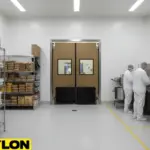 Paylon insulated double doors in a food production room for hygiene control and smooth equipment movement