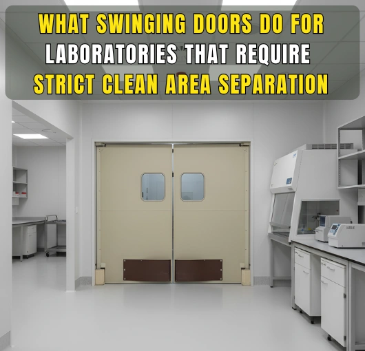 Swinging doors used in laboratories that require strict clean area separation