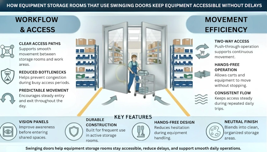 Equipment Storage Rooms That Use Swinging Doors