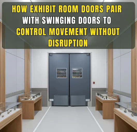 Exhibit room doors paired with swinging doors to control movement without disruption