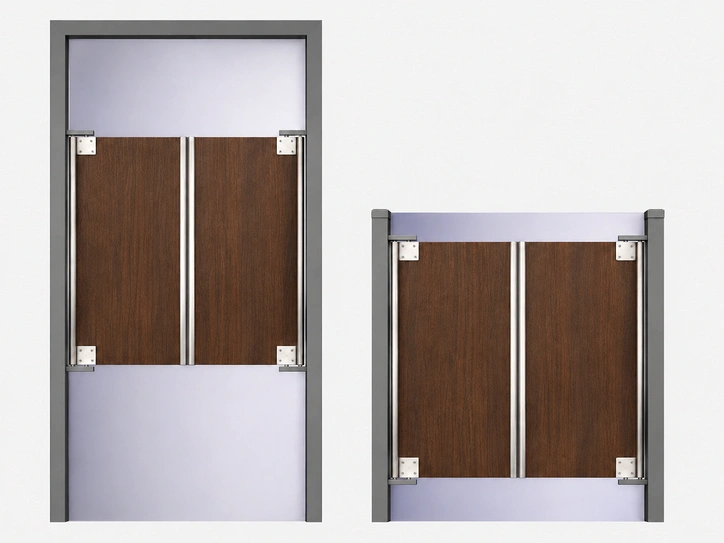 A PE HPL swinging door panel with core detail, suited for industrial and commercial doorway applications.