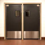 Double action commercial swinging door