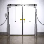 A high R-value insulated cooler door suitable for walk-in refrigeration and cold storage entrances.