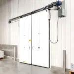 PC 2000 impact resistant cold storage swinging door suitable for freezer and refrigerated warehouse applications.