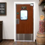 Solid wood core hpl swinging door