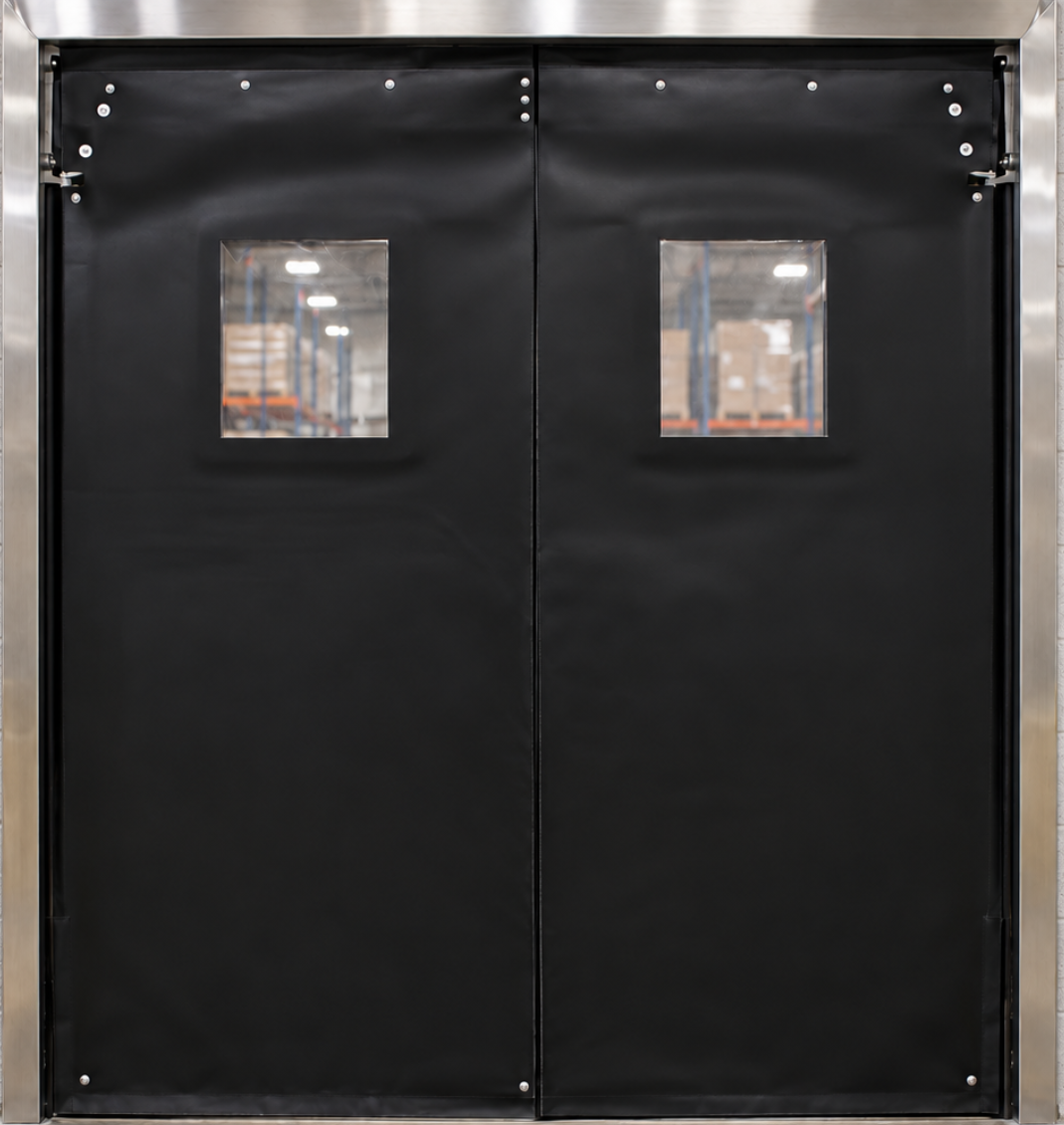 PAYLON PD Flex flexible swinging door suitable for industrial and commercial facility entrances.